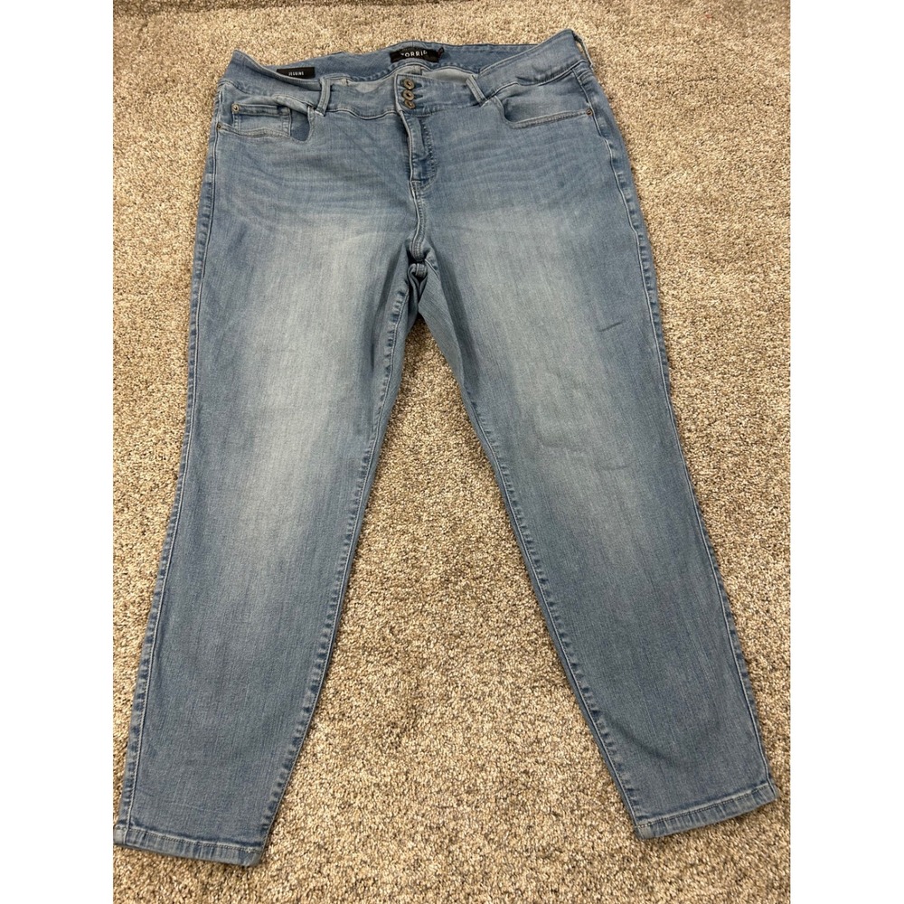 Torrid Premium Jegging Light Wash High Rise Triple Button Skinny Jeans 24R #0731